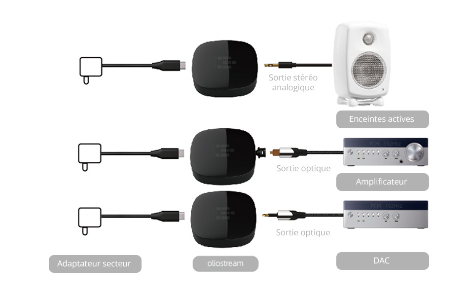 IEAST OLIO Récepteur WiFi 2.4G/5G DLNA AirPlay 2 Bluetooth 5.0 24bit 192kHz Noir